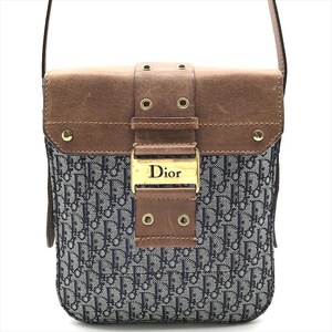 良品 Dior ディオール 2WAY ストリートシック キャンバス　レザー トロッター ショルダー バッグ ブラック ネイビー k2329