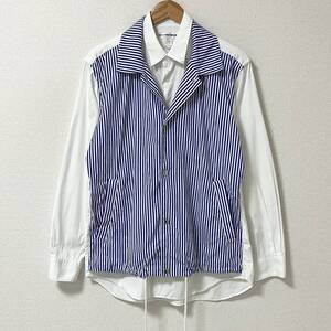 2019AW COMME des GARCONS SHIRT ドッキング シャツ コーチジャケット ストライプ コムデギャルソンシャツ ブルゾン archive 4080075