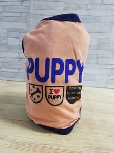 PUPPYロゴプリント ピンク色犬服　2号サイズ