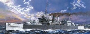 アオシマ 1/700 ウォーターライン No.810 英国海軍 重巡洋艦 コーンウォール