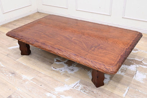 BH03 激重 巨木 緻密 ブビンガ 一枚板 座卓 リビングテーブル 座敷机 ローテーブル 天然木 無垢 高級材