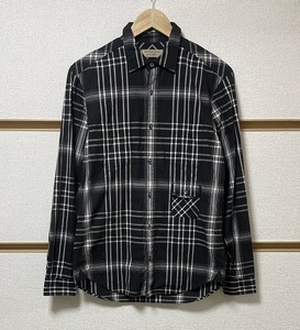 +極美品+ BURBERRY コットンリネンシルクチェックシャツ S