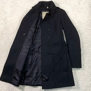 極美品 バーバリー ロンドン ウール カシミヤ トレンチ コート ノバチェック 紺 M BURBERRY LONDON ジャケット ブルゾン アウター