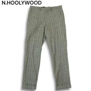 N.HOOLYWOOD ミスターハリウッド 秋冬 ウール ツイード★ ヘリンボーン スラックス パンツ Sz.36 メンズ グレー 日本製　A4B06172_C#Q