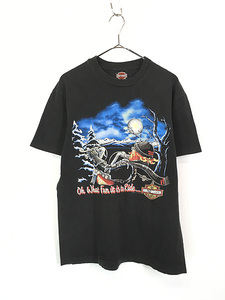 古着 90s USA製 HARLEY DAVIDSON フローズン バー&シールド グラフィック Tシャツ M 古着