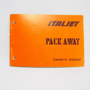 送料無料.ITALJET.PACK.AWAY.オーナーズマニュアル.イタルジェット.パックアウェイ.パッカウェイ.一冊のみ!希少!