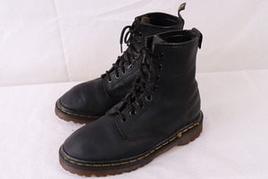 英国製 ドクターマーチン UK4/22.5cm-23.0cm/8ホール 黒 コマンドソール イングランド製 ブーツ dr.martens レディース 古着 中古 dh3896