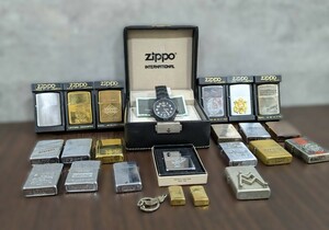 #4723　 Zippo　ジッポー　ライター19個　スリム1個　時計GTX1個　オイルライター　ジッポまとめ売り　喫煙グッズ　小物　中古　時計