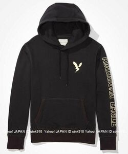 〓アメリカンイーグル/US XL/AE Fleece Graphic パーカ/Black