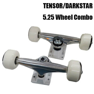 在庫処分セール！TENSOR/テンサー DARKSTAR WHEEL COMBO 足回りセット5.25 RAW SILVER TRUCK 52mm ウィール スケボ