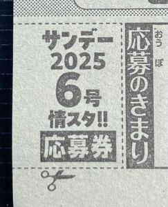 週刊少年サンデー6号 月島琉衣　特製図書カードプレゼント応募券