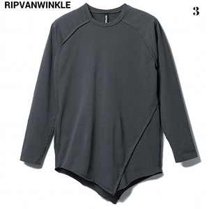 3 \23,100【RIPVANWINKLE SEAM LONG SLEEVE RW-301 OSMIUM GRAY リップヴァンウインクル カットソー ロングスリーブ ロンTシャツ】