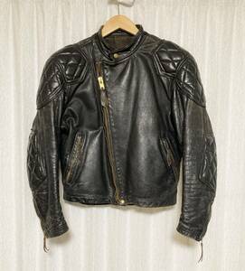 [80s Langlitz Leathers] Padded Cascade パテッドキャスケード ライダース レザージャケット 40程度 本革 ラングリッツレザー