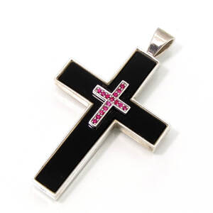 JUSTIN DAVIS ジャスティンデイビス ペンダント SPJ120 SUPER DELUXE CROSS PENDANT スーパーデラックスクロス オニキス ルビー 28008582