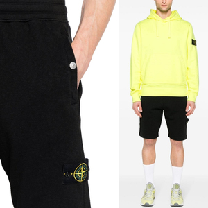 送料無料 15 STONE ISLAND ストーンアイランド 801563460 V0029 ブラック ショートパンツ スウェットパンツ size L