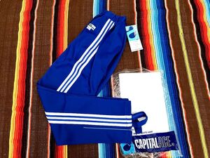 ◇CAPITAL ACE キャピタルエース　未使用　ジャージ パンツ　Sサイズ　青 ライン入り◇検索 体操着 体操服 昭和レトロ スポーツ 芋ジャージ