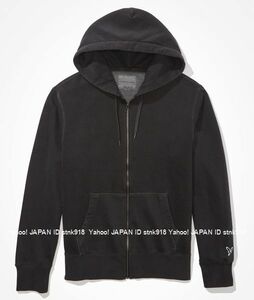 〓ラス3!! アメリカンイーグル/US XXL/AE Super Soft Fleece Icon フルジップ/Black