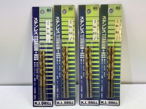 ■未使用品■格安工具■＜K.I.ドリル＞ステンレスTITANIUM＋HSSドリル 4.2mm（2本入）4個セット ■格安1,500円～■