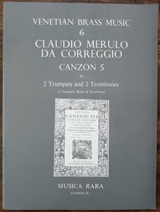 送料無料 金管4重奏楽譜 クラウディオ・メールロ：カンツォン第5番 2Trp&2Trb トランペット＆トロンボーン・アンサンブル