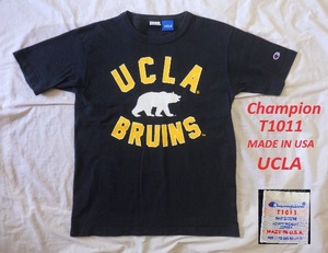 USA製ChampionチャンピオンT1011 UCLA TシャツM紺★半袖カレッジ