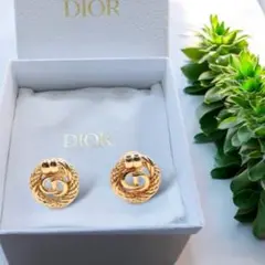 ディオール　Dior イヤリング　ゴールド　CD サークル　ロゴ