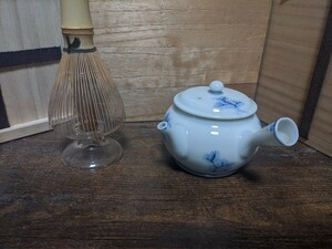 松風軒製 平戸焼 染付 急須 宝瓶 茶注 茶器 煎茶器 煎茶道具 煎茶道具