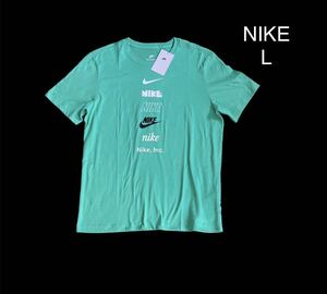 新品 正規品【NIKE/ナイキ】ナイキ NSW スウッシュ ロゴ Tシャツ◆L◆白緑◆半袖Tシャツ◆グリーン