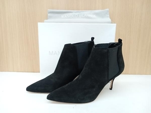 MANOLO BLAHNIK マノロ ブラニク DILDI 70mm Suede Bootie スウェードブーツ 箱 保存袋あり 40(約25.5cm) ブラック 通年