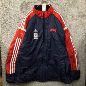 △ adidas アディダス 朝日新聞 ASA 中綿ブルゾン ナイロンジャケット ウィンドブレーカー サイズ3XO メンズ アウター 最落なし（321）