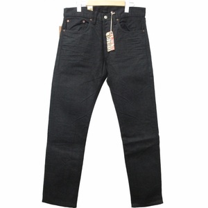 未使用品 ダブルアールエル RRL タグ付 SLIM FIT JAPAN WOVEN SELVEDCE DENIM スリムフィットセルビッチブラックデニム 先染め 32 約L