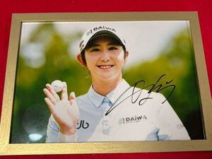 JLPGA ペソンウ 2023.8.12 NEC軽井沢72ゴルフトーナメント 直筆サインA4生写真額装品