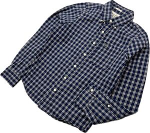 Abercrombie&Fitch ☆ ネイビー チェック ボタンダウン シャツ 長袖 スリムフィット S 大人カジュアル アバクロンビー＆フィッチ■S3266