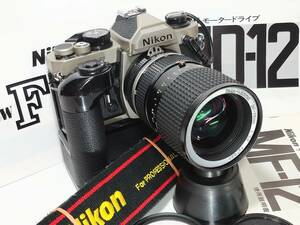 【極上美品・光学極上/動作良好】 ニコン Nikon New FM2/T チタンボディー(レンズ,MD,MF-12セット）所有欲満たす綺麗な逸品！#2479