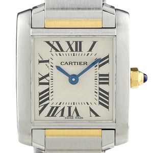 カルティエ CARTIER タンクフランセーズ SM W51007Q4 腕時計 SS YG クォーツ アイボリー レディース 【中古】