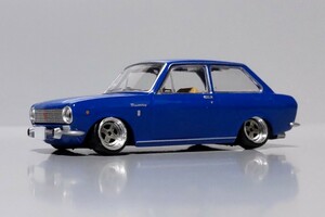 絶版 廃盤 希少 レア 1/64 リミテッド ダットサン サニー 1000 2ドア DX 改 初代 B10 日産 深リム SSR シャコタン カスタム 改造 旧車 昭和