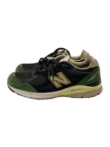 NEW BALANCE◆ローカットスニーカー/26.5cm/GRN/スウェード/M990CP3/990/V3/USA製/箱有//