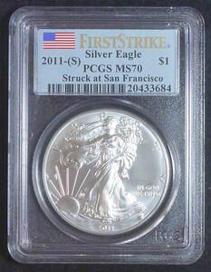 ☆★アメリカ 1$ 銀貨 2011年 PCGS MS70 FIRST STRIKE★☆