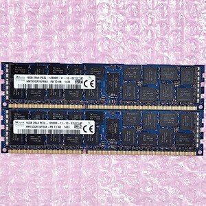 【動作確認済】SK Hynix DDR3-1600 計32GB (16GB×2枚セット) PC3L-12800R 低電圧対応 ECC Registered RIMM メモリ