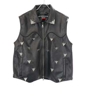 ADSB Andersson Bell アンダースンベル 24SS METALIC FAUX-LEATHER VEST メタリックフェイクレザーベスト ブラック L/XL ITJMFLWPSGZK