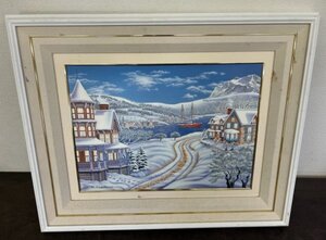 作者不詳 R.Ramitikoro『Beautiful Winter Pictures』直筆サイン入り 風景画 M10 シルクスクリーン 画寸タテ 360mm×ヨコ 500mm 70/175