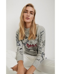 「Desigual」 長袖ニット L グレー レディース