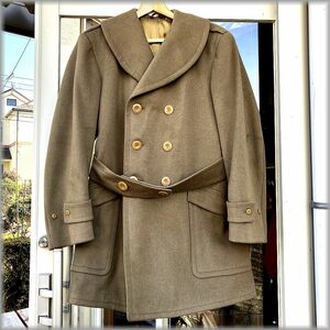 ★40s　ビンテージ　ミリタリー　ショールカラー　ダブル　ウールコート★検 米軍 オフィサー マッキーノ 古着 ジャケット 大戦 30s 50s