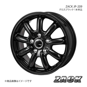 ZACK JP-209 レガシィB4 BM9 2009/5～2012/5/NA車輌 アルミホイール1本 【16×6.5J 5-100 +48 グロスブラック】