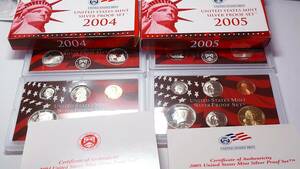 2004年・2005年 アメリカ合衆国 プルーフミントセット US MINT SILVER PROOF SET 