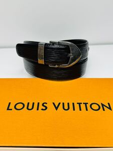 1円 LOUIS VUITTON ベルト サンチュール エピ LV 黒 レザー ルイヴィトン モノグラム