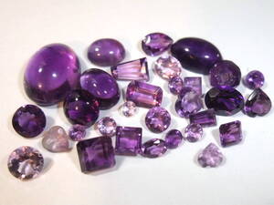 宝飾品カットルース外し石メイン!高品質アメジストamethyst 小粒多めまとめてセット 7 外し石used未使用新品色々まとめて同梱可 125-11