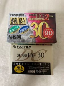 ビデオカセットテープ2個セット/未使用パナソニックフジフィルムPanasonic NT-TC30HGK2&FUJIFILM TC-30 SHG-DC/梱包材破れ等/ジャンク扱