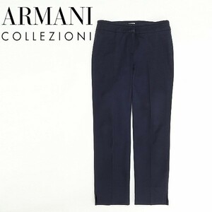 国内正規品◆ARMANI COLLEZIONI アルマーニ コレッツォーニ ストレッチ コットン テーパード パンツ 紺 ネイビー 38