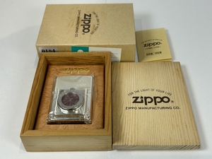 【OFS1064YS】Zippo ジッポ TIME LITE タイムライト TRADITIONAL 時計付き 赤文字盤 木箱入り 未開封保管品 着火未確認 コレクション