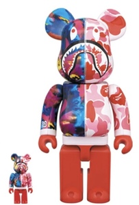 新品 未開封 A BATHING APE BE@RBRICK BAPE × M mika ninagawa SHARK 100％ & 400％ PINK 蜷川実花 ベアブリック エイプ ベイプ シャーク